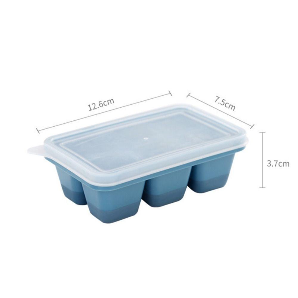 2PCS 6 Grid Silicone DIY Ice Maker Ice Cube Mold With Removable Lids Ice Cube Tray