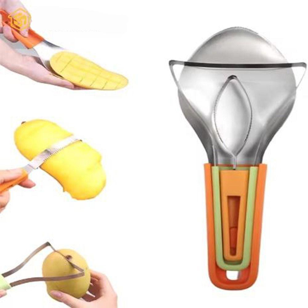 Food Grade 3 In 1 Mango Peeler Stainless Steel Fruit Splitter Creative Gadgets Separator  Kitchen