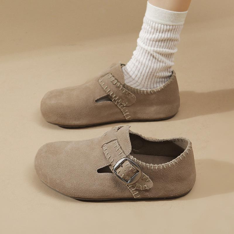 Retro flat-bottomed women's autumn new versatile fashion one-pedal casual Boken single shoes