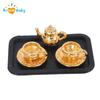 4Pcs Dollhouse Handmade Miniature Tea Cup Model Simulation Micro Tea Pot Scene Ornaments DIY Decorative Accessories