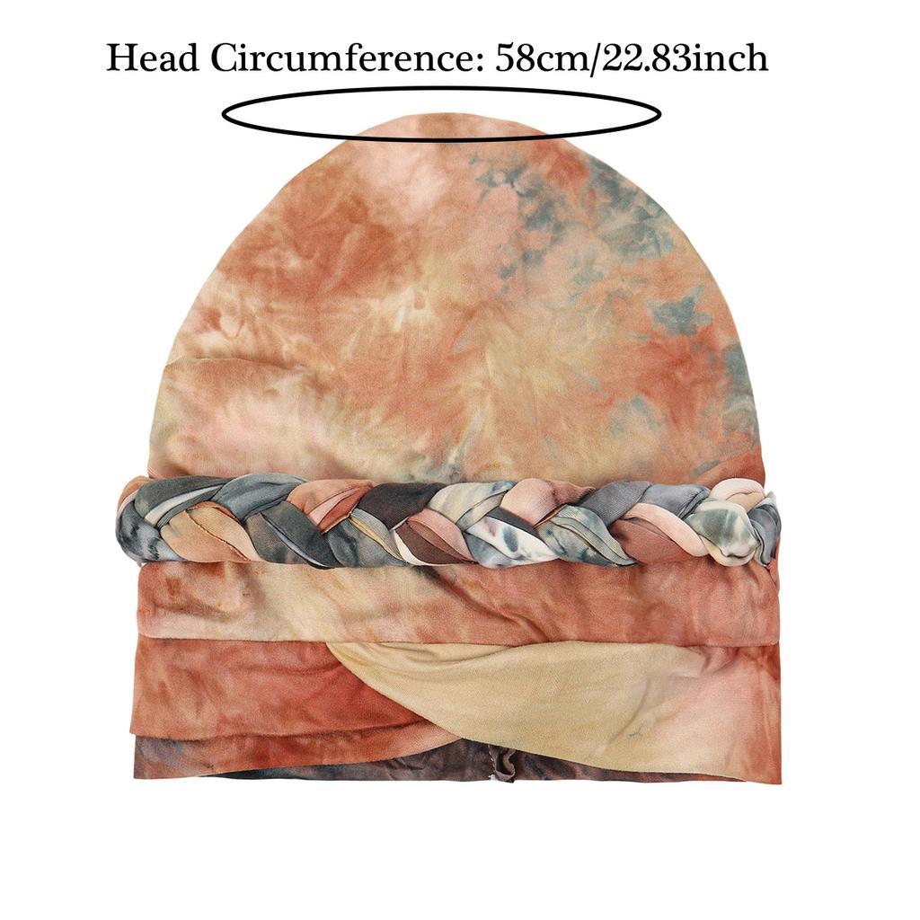 Muslimske kvinner Flette Hijab Turban Kemo Stretchlue Hodeplagg Islamsk Bonnet Hodeplagg Lue Dekkhatt