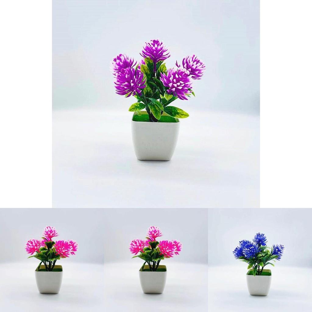 Plastic Flower Bonsai With Large Pinecone Spheres For Home Office And Gift Use