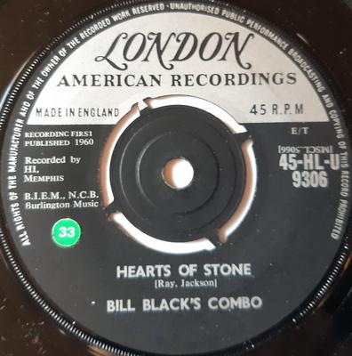7inch Record BILL BLACKS COMBO Hearts Of Stone 45HLU9306 London Records 1961 UK Rock Used