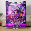 1pc Vibrant Retro Futuristic Band Flannel Blanket Soft Warm Throw Blanket for Bedroom Living Room Bed Travel Camping Picnic Gift. M07220130