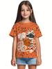 Girl Clothes Funny Pumpkin Graphic T-Shirt for Boys Girls Halloween Short Sleeve Tees 2-10Y Halloween Gift Party Kids Clothing