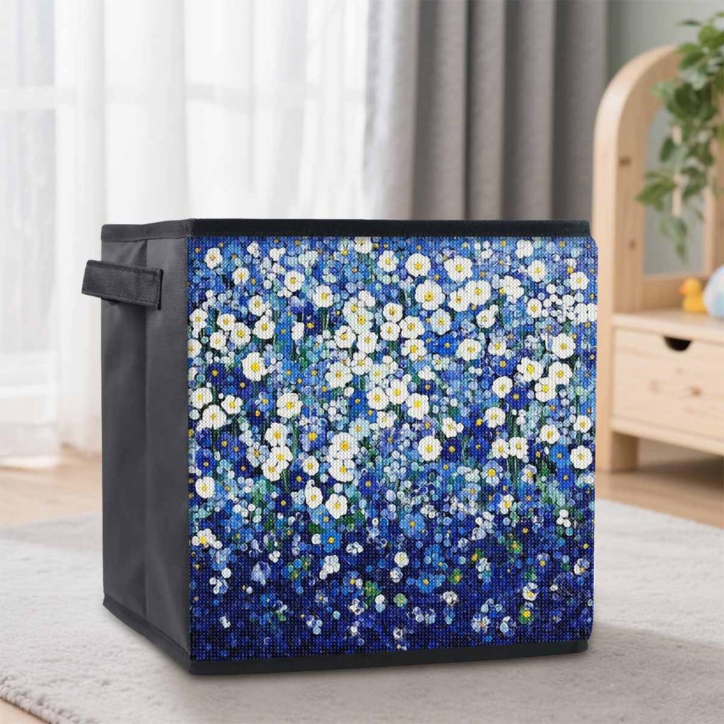 Flower Field 5D Diamond Painting Storage Basket Full Round Drill Mosaic Diamond Embroidery Cross Stitch Kits Home Decor Home Decor