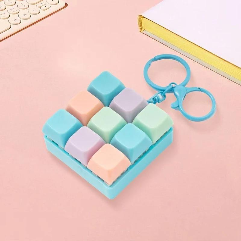 Fidget Entspannung 9 Tastaturtasten Spielzeug für Erwachsene Antistress Spielzeug Jungen Mädchen Anti Stress Finger Tastatur Spiele Schlüsselanhänger