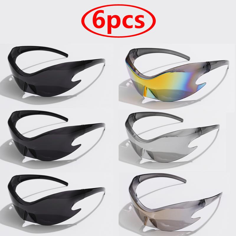 Luxury Brand Sports Punk Y2K Sunglasses UV400 Unisex One Piece Goggles for Cycling Hip Hop Shades