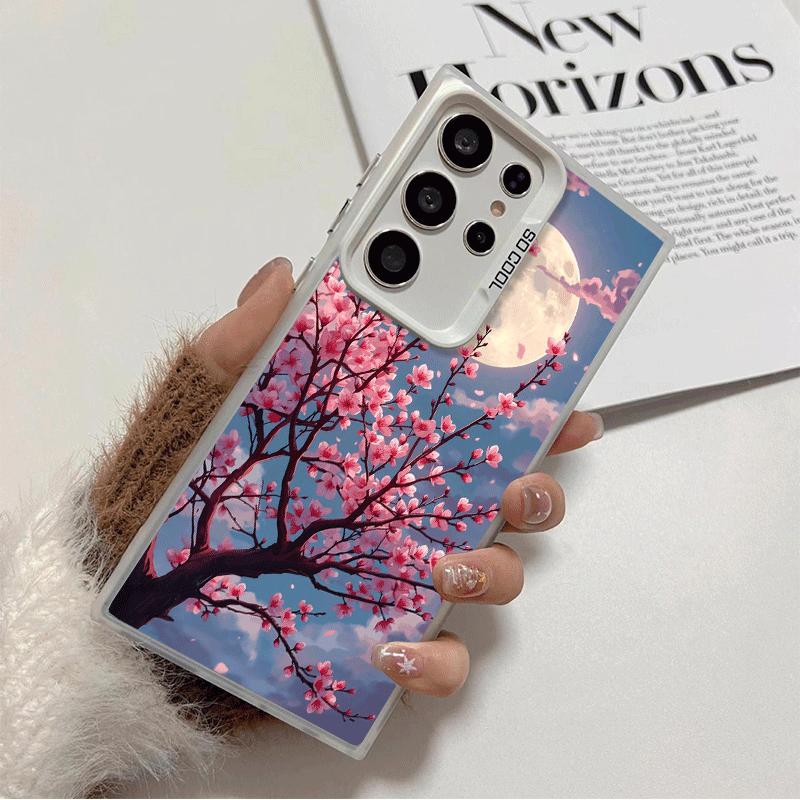 

Dreamy Night Cherry Blossom Tree Soft Phone Case for Samsung Galaxy S24 S25 FE S26 Edge S23 Ultra S22 Plus S21 + Shockproof Cove Samsung S22 Ultra
