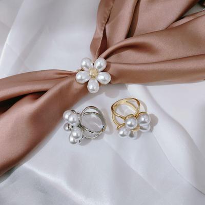 High-End Pearl Scarf and Belt Buckle for Windbreakers - Multifunctional Flower Knot Accessory