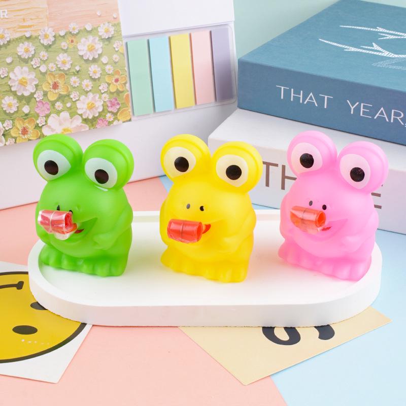 

Лягушка с липким языком, динозавр, свисток со звуком, сжимаемая игрушка - Креативная кукла для снятия стресса, подарок