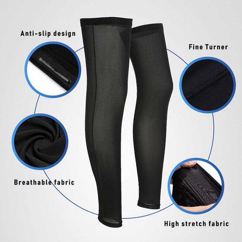 Summer Comfortable Leg Guard Solid Color Breathable Ice Silk Leg Cover Fishing Leg Sleeve Anti-UV Cool Outdoor Sports Leggings