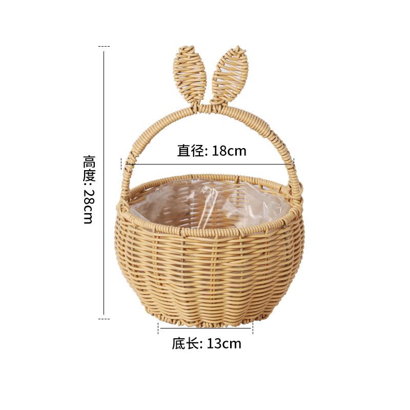 Large Cartoon Rabbit Ear Storage Basket Multifunction Organizer Bin for Laundry Easter Egg Gathering and Toy Room