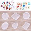 DIY Keychain Pendant Making Kit Crystal Epoxy Resin Mold Silicone Casting Mould with Keyrings Art Crafts Tools