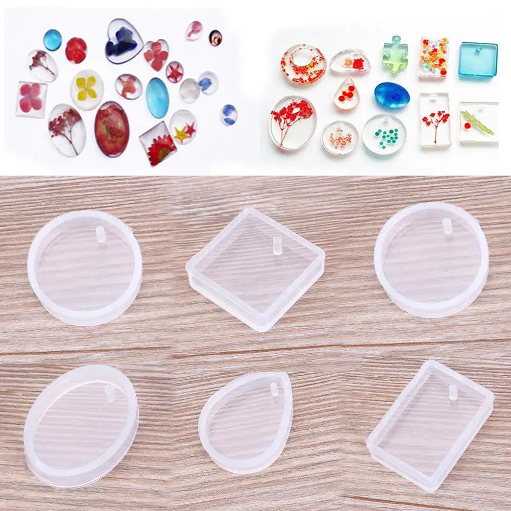 DIY Keychain Pendant Making Kit Crystal Epoxy Resin Mold Silicone Casting Mould with Keyrings Art Crafts Tools