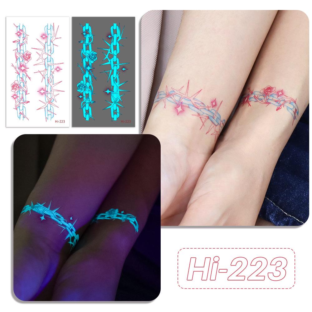 Rikaron Waterproof Luminous Butterfly Tattoo Stickers - Long-lasting, Realistic, Simple Japanese Washable Design for Dopamine Aesthetic.