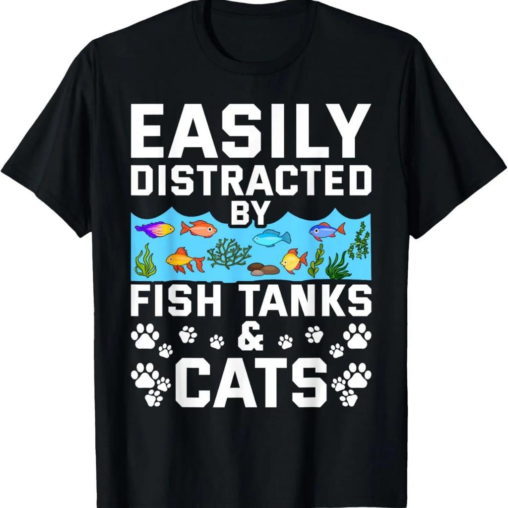 Fish Tank Lover Cat Owner Funny Aquarium Aquarist Men T-Shirt