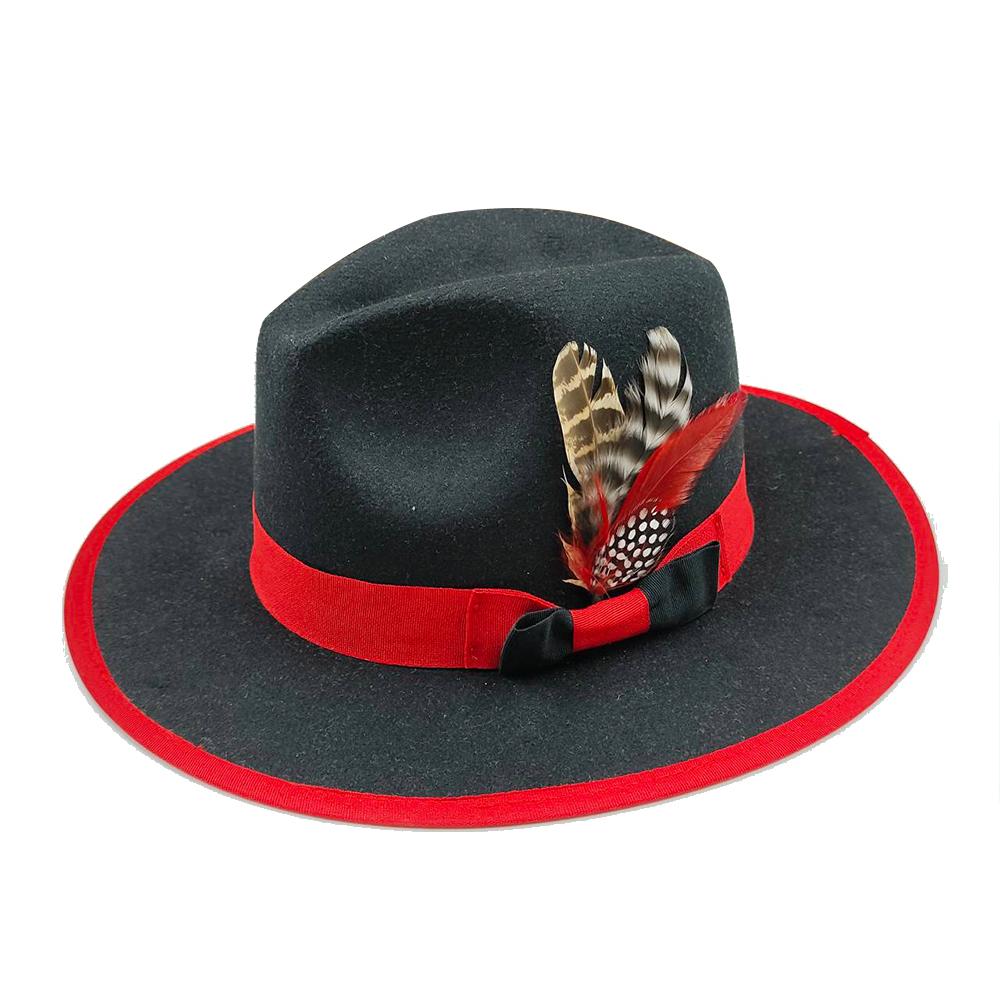 New Fedoras Hats Men'S Vintage Black Felt Wide Brim Jazz Hats Man For Men Women Fedora Gentleman Caps Jackson Hat