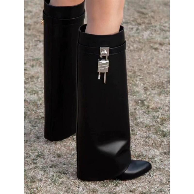 Fashion European And American Knee-High Boots Children'S Versatile Pointed Lock Trouser Boots