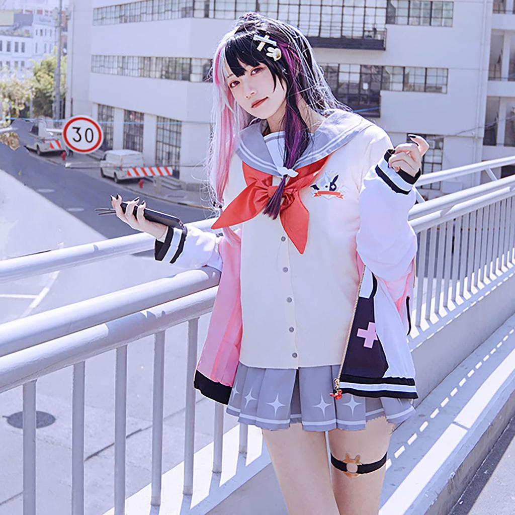 [Milky Time] Nijisanji Yami Rena Cosplay Virtual Halloween VTuber JK Uniform