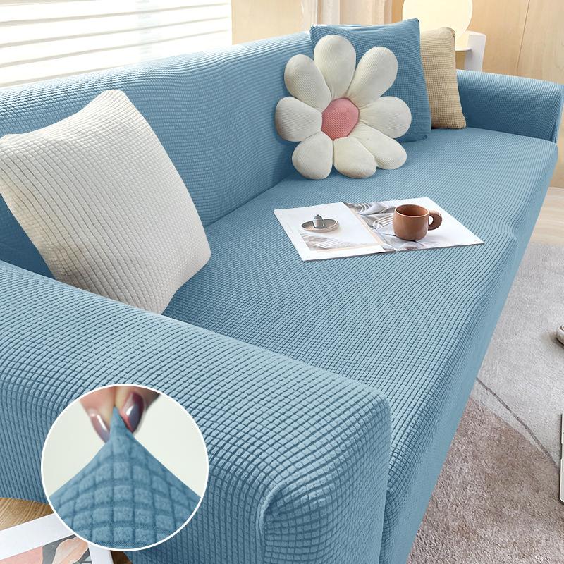 Sitzbezug aus Polarfleece, einfarbig, für Wohnzimmer, elastischer Sofabezug, Eckcouchbezug, Schonbezug, Sofaschutz