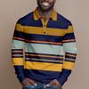 2025 Mode Heren Strepen Lange Mouw Poloshirt Ademend Zakelijk Casual Top Slim Fit Sneldrogend Klassieke Kraag Meerkleurig