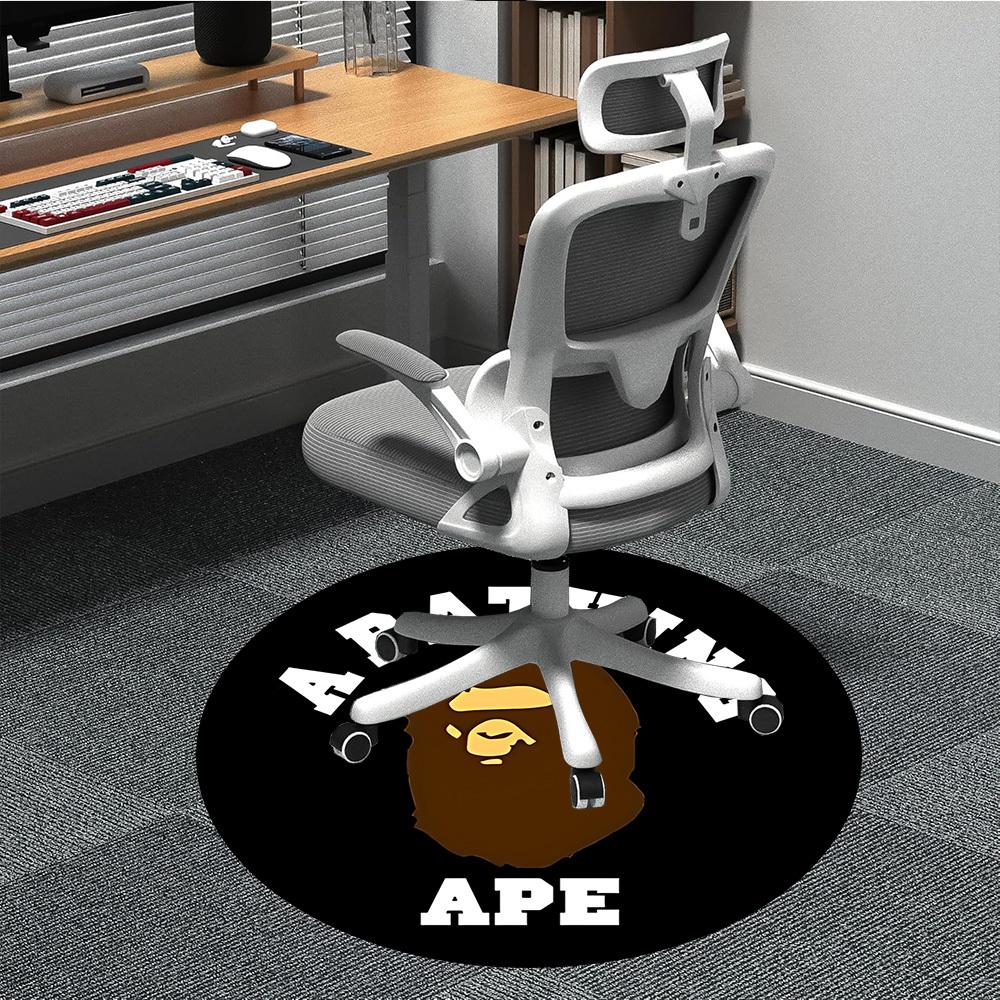 

1 шт. Круглый ковер A Bathing Ape Office, Коврик для помещений, Подходит для офиса, Под офисные стулья, Спальни, Гостиной, Домашний декор, Декор комнаты 80cm