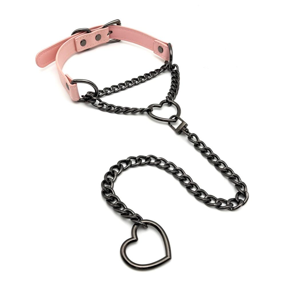 Love Collar Necklace Men's and Women's Flirting Chain Heart Lock Pendant Neck Strap Clavicle Chain