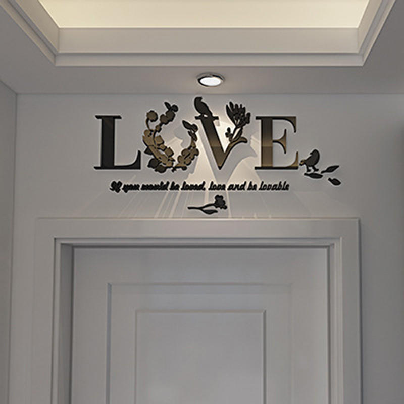 Stylish Removable 3D Leaf LOVE Wall Sticker Art Vinyl Decals Bedroom Decor