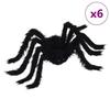 VidaXL Décoration Araignée Halloween 6 pcs Noir 75 cm, Déco Halloween, agencement effrayant pour le salon 42020053