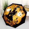 1pc The Ghost of the Haunted House On Halloween Automatic Folding Umbrella, Lightweight Retractable Compact Travel Umbrella, 8-Rib Sturdy Frame091