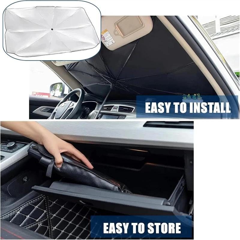 Folding Car Sunshade Umbrella Front Windshield Heat Insulation Sun Protector for Vehicle Interior Summer Travel Car Accessories