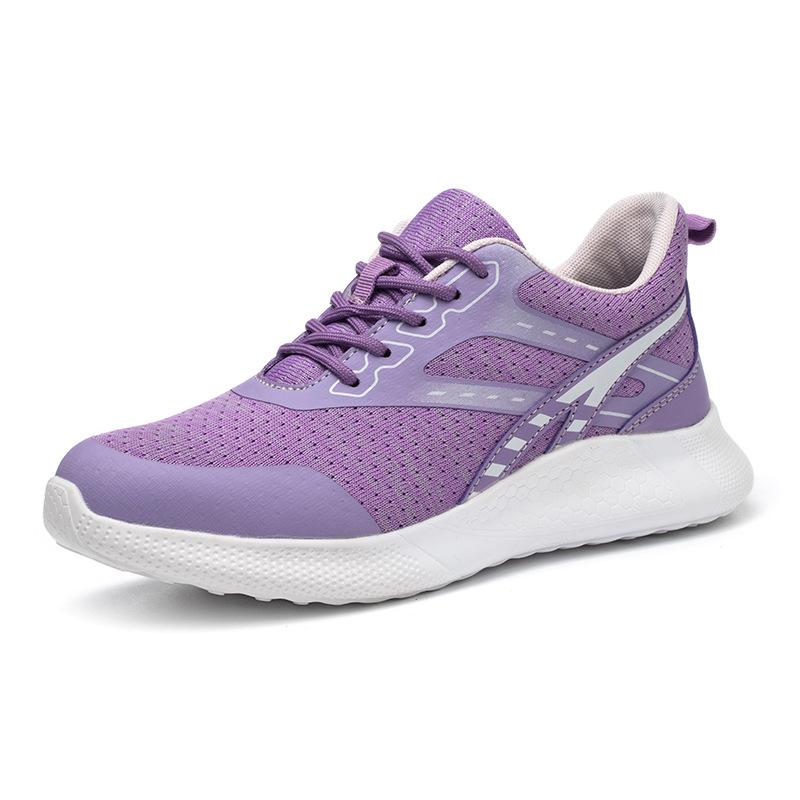 

женские противоударные и проколостойкие стальные носки дышащие и легкие защитные ботинки для безопасности четыре сезона летающая вязка мужская рабочая обувь FZ-108 taro purple; 50