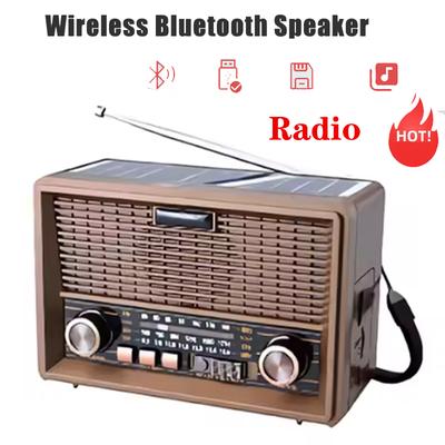 Dobíjecí Mini FM AM SW Vícepásmové Retro Rádio s Bezdrátovým BT USB TF Reproduktorem Přenosný Vysílací Přijímač Rádio