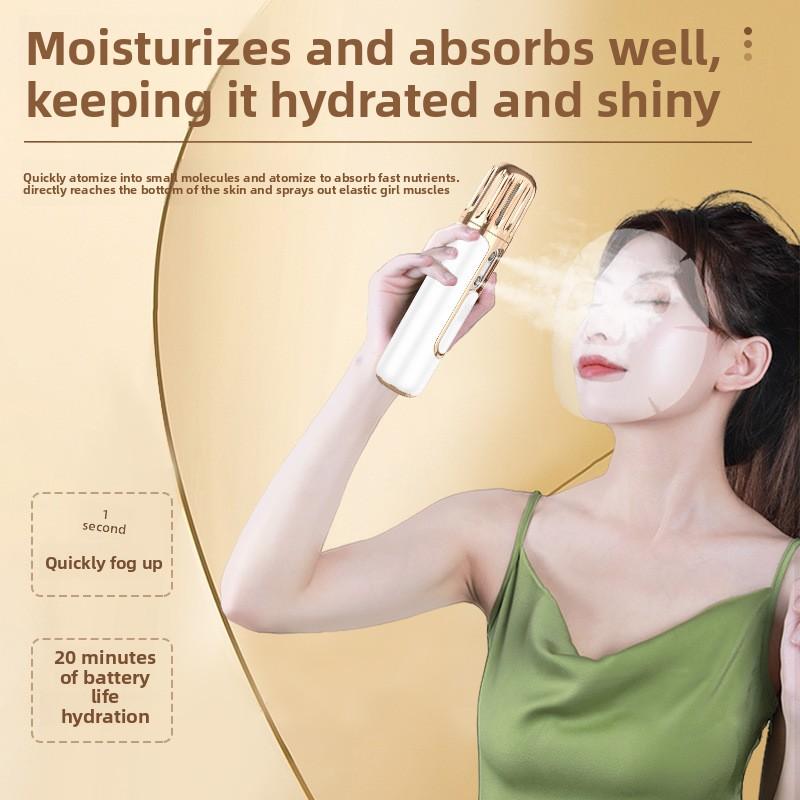 Facial Double Spray Emollient Portable Facial Moisturizing Face Steamer Cold Spray Machine Humidification Spray Instrument Test Hydrating Instrument