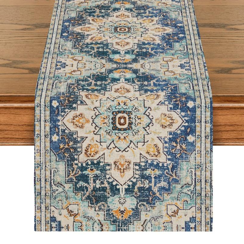 Ethnic Style Table Flag Restaurant Fabric Decoration Linen Tablecloth Dining Table Mat Bohemian Style Home Soft Decoration