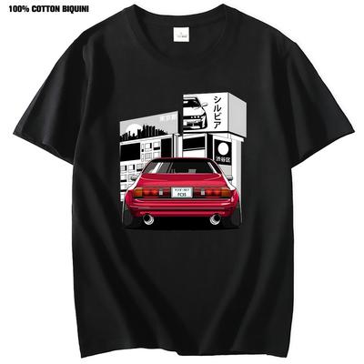 Anime T Shirt Fragment T-shirt White Jdm Boost Turbo Japanese Car Fans Racing Race Tee Shirt Short Sleeve Oversized T Shirt