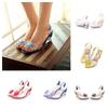 Women's Floral Transparent Sandals With Wedge Heel Sweet Style
