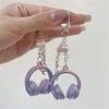 Cute Sweet Headphones Love Beads Mobile Phone Chain Lanyard Keyring Keychain Pendant Backpack Charm Bag Hang Ornaments Girl Gift