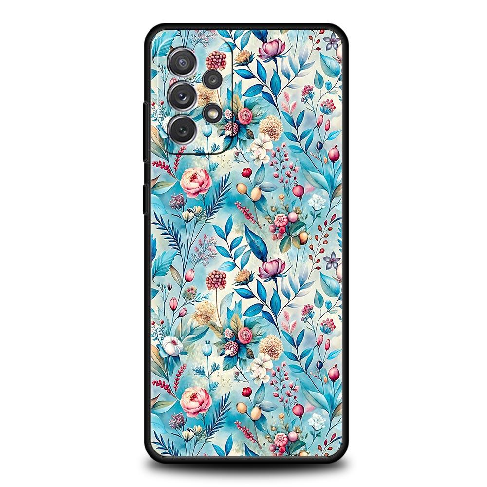 Oil Painting Flowers Pattern Design Phone Case for Samsung Galaxy A55 A35 A15 A14 A13 A25 A54 A51 A71 A72 A73 A32 A41 Soft TPU