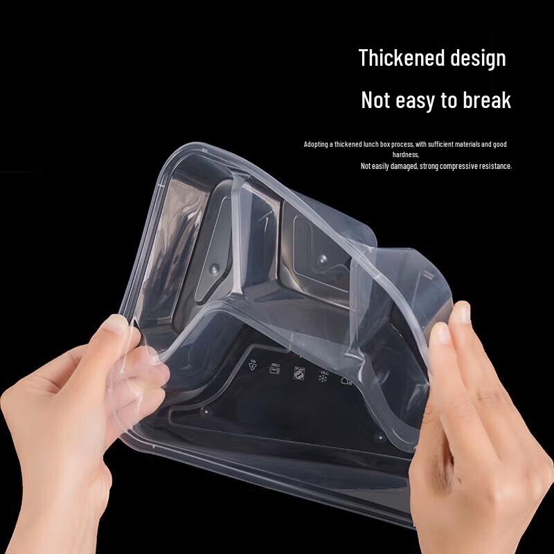 Disposable 4-Compartment Meal Prep Containers with Lids, 1000ml