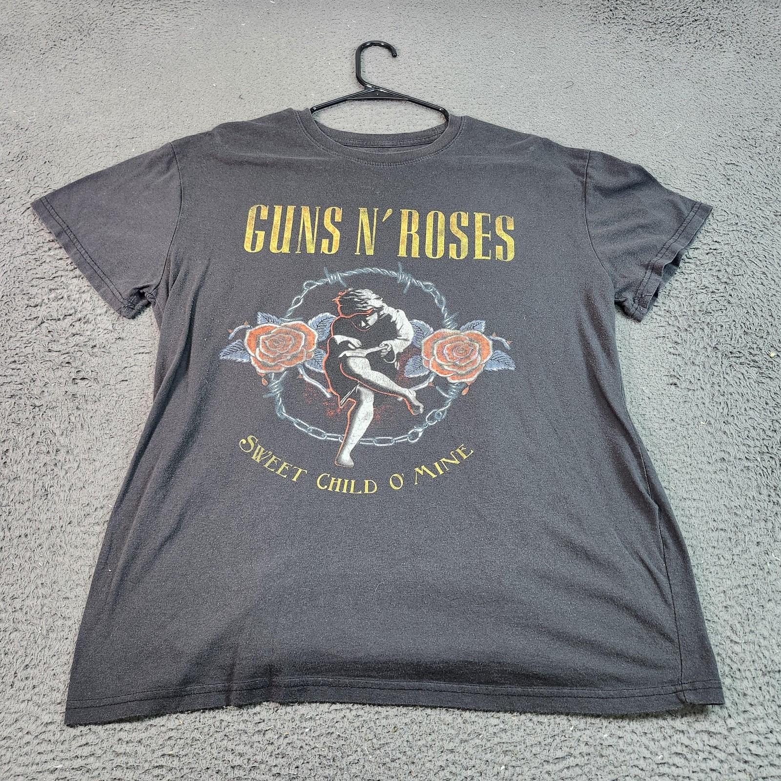 Guns N Roses Shirt Mens 2XL Black Sweet Child O Mine Graphic Rock Band Tee Unisex T-Shirt S