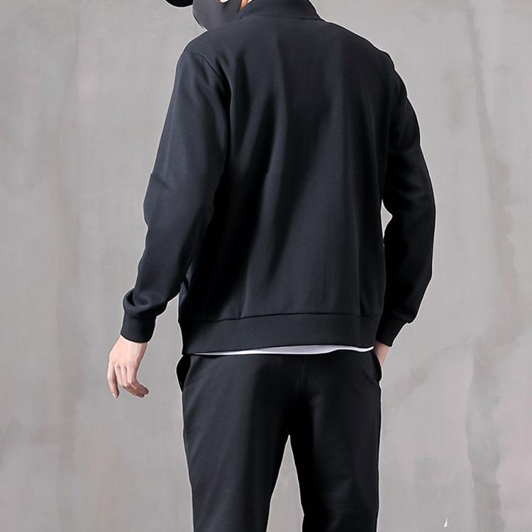 Li Ning Logo Casual Sports Solid Color Zip Jacket Men jackets Black AWDPA03-2