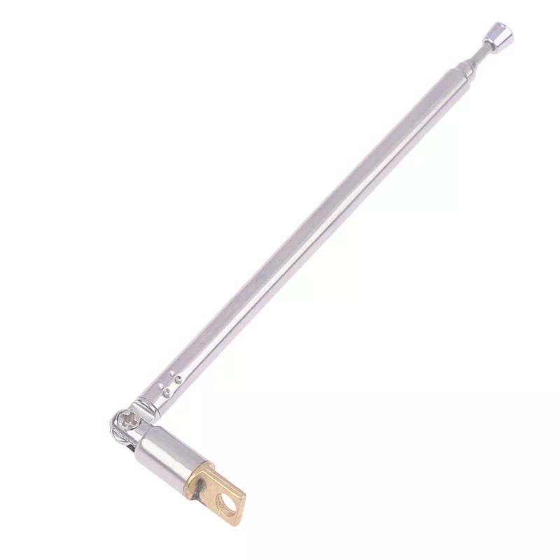 1Pcs 4 Section Telescopic Stainless Steel AM FM Radio Antenna Universal Head Speaker Radio Pull Rod