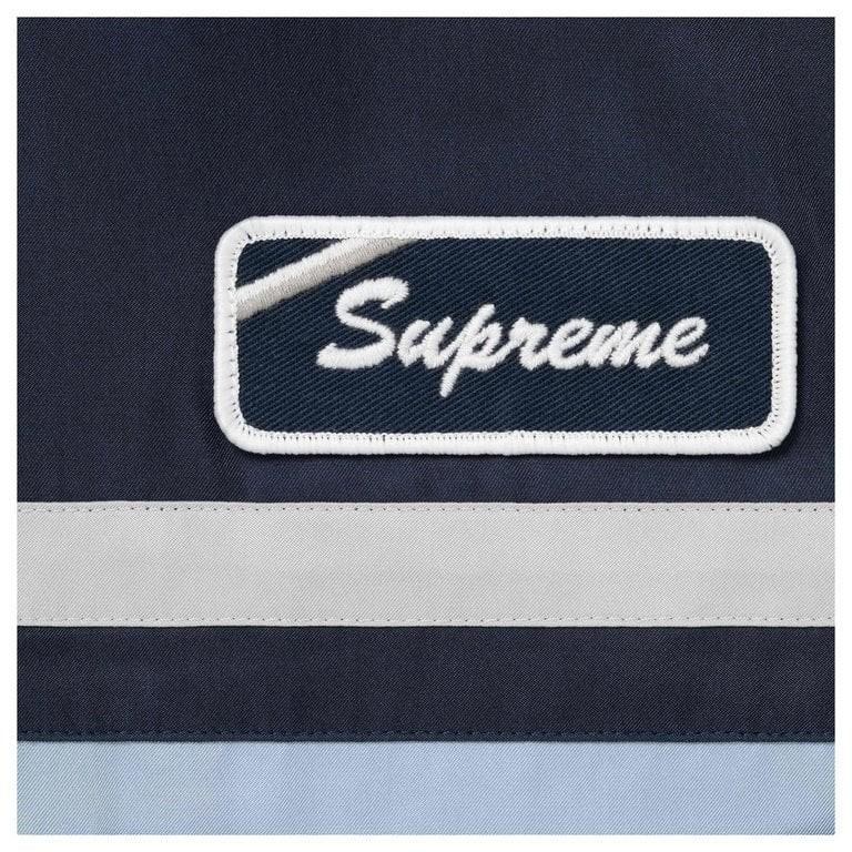 Supreme Silk Zip Up S/S Shirt Navy