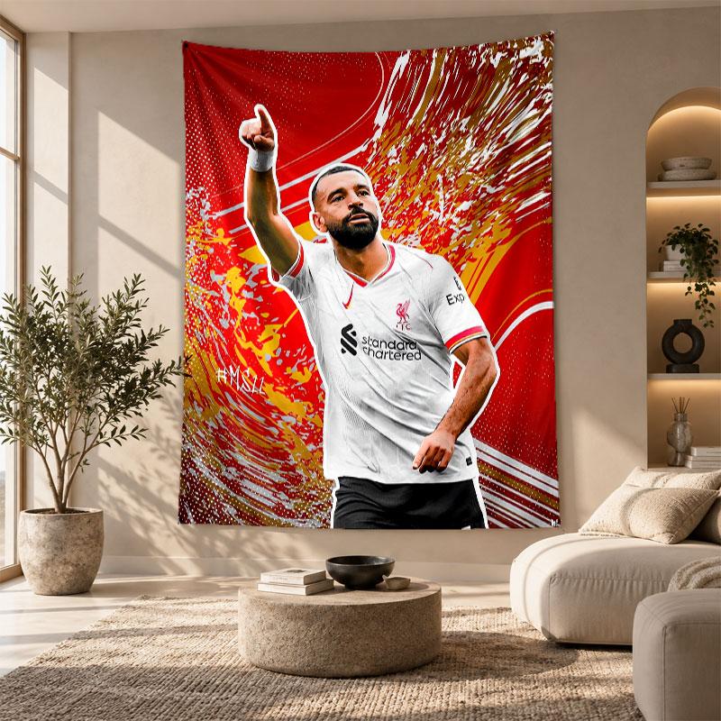 Decorative Tapestry,Mohamed Salah Printed Wall Art, Lightweight Wall Hanging For Bedroom Background