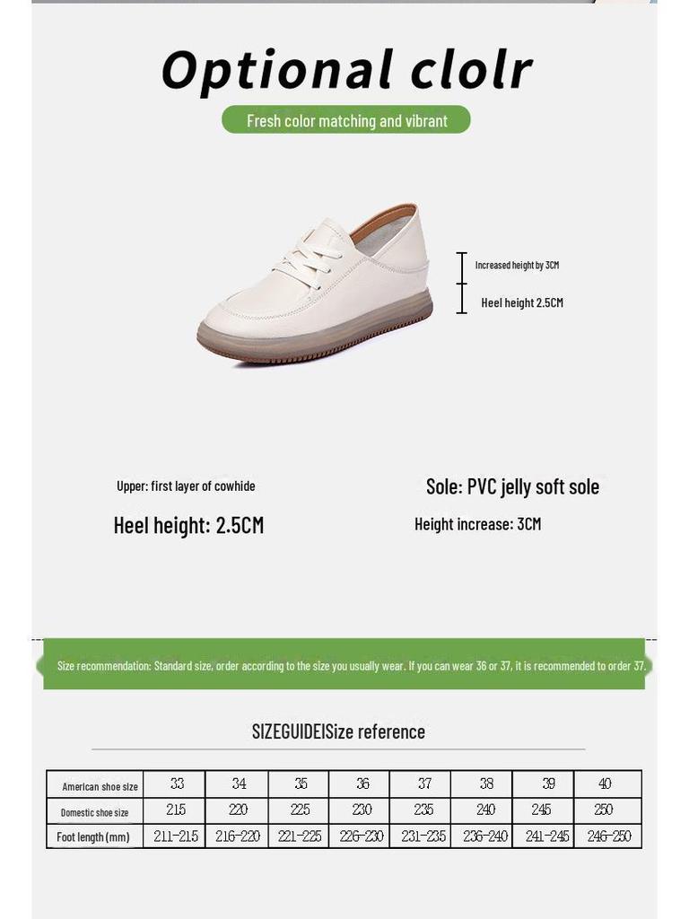 Damen Frühjahr 2025 Weiße Rindsleder Schuhe mit Höhenabsatz, Dünner Stil, Weiches Leder, Weiche Sohle, Slipper.