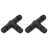 2 Pcs Tee Wire Connectors IP68 Waterproof 2 Pin 3 Pin T Shape Electrical Terminal Adapter for