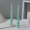 Handmade Spiral Twisted Long Stick Candle Two-Tone Gradient Macaron Paraffin Smokeless Taper Candle Minimalist European Tabletop  Decoration