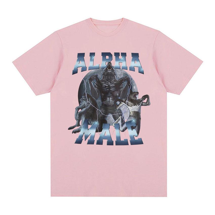 Limited Alpha Male Vintage Wolf Graphic T Shirts Men's Fashion Gothic Clothing T-shirt Funny Unisex 100% Cotton Oversized Tshirt